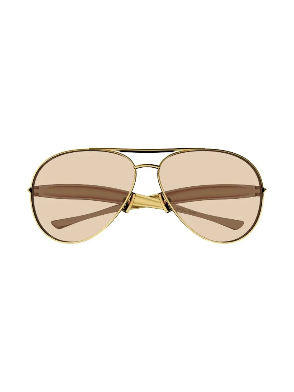 New Bottega Veneta Unisex Sunglasses Gold Square Brown Lens Metal Frame BV1305S